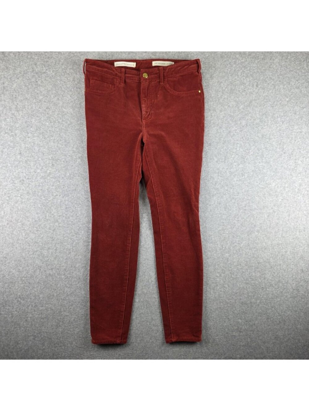 Pilcro Jeans Womens 30 High Rise Skinny Red Corduroy Stretch Anthropologie